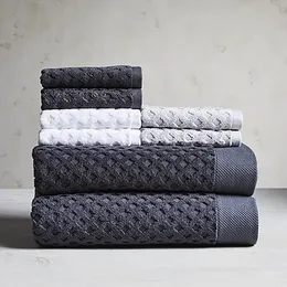 Soft Textured 8 Piece Towel Set, Gray Shadow