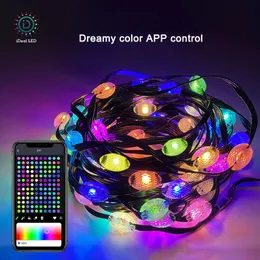 Christmas Decorations Dreamcolor diamond shap USB LED String Light WS2812B Garland Fairy Lights for Birthday Party Decoration Waterproof 231026