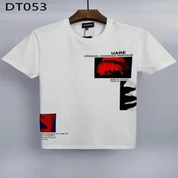 DSQ PHANTOM TURTLE Мужские футболки Мужские дизайнерские футболки Черно-белая спина Классная футболка Мужская летняя мода Повседневная уличная футболка shi221Q