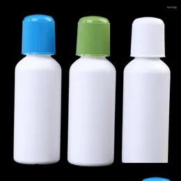 Storage Bottles Jars 1Pc 100Ml Soreness Liquid Bottle With Sponge Applicator White Blue Head Drop Delivery Home Garden Housekeeping Or Dhpzq