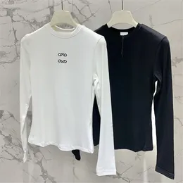 Letter Women Knitted Jumper Tops T Shirt Designer White Black Long Sleeve Shirts Casual Woman Bottoming Jumpers Top