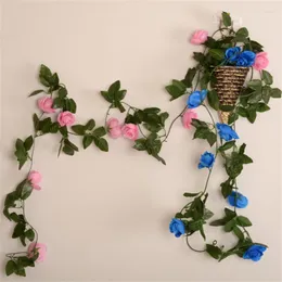 Dekorativa blommor 240 cm Artificial Simulation Silk Rose Flower Vines Rattan Home Wedding Party Decor Garden Wall Hanging