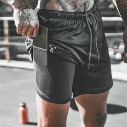 Dermspe Men Summer Slim Shorts Gym Fitness Bodybuilding Running Male Short Pant Kne Längd andningsbara mesh Sportkläder Y19042005295N