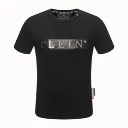 Tide brand Rhine men's short-sleeved T shirt iron logo letter round neck men's clothing199v