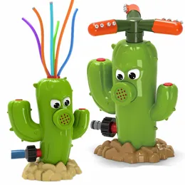 Baby Bath Toys Cactus Sprinkler Outdoor Water Spray Toy Backyard Garden Water Toys Summer Yard Cartoon Splash Sprinkler Baby Bath Toy for Kids 231026