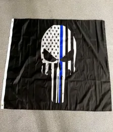 90x150cm 3x5 FTS American Blue Line Skull Flag Factory 5437439