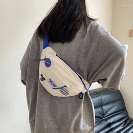 Marsupi borsa a tracolla in nylon sul petto da donna per il telefono 2023 borsa sportiva coreana per sacco a tracolla cintura per studentessa di moda