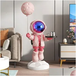 Dekorativa föremål Figurer 80cm rumstaty Living Floor Astronaut Art Scpture Modern Nordic Home ation Accessories Craft 221231 Dro DHQ5I