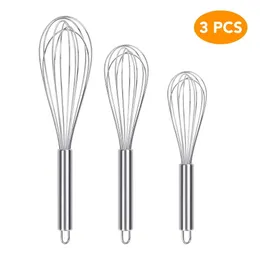 Egg Tools 3pcs 81012inch Stainless Steel Whisk Beater Hand Blender Mixer Froth Whisker Latte Maker For Milk Coffee Juice 231026