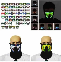 69 US STOCK Styles Flash LED Music with Sound Active for Dancing Riding Skating Voice Control Mask Party Halloween Masks FY0063 1027 s