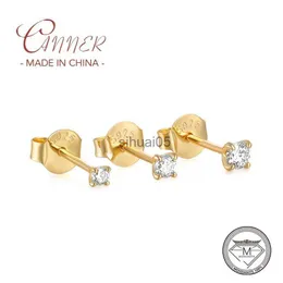 Stud Canner 3pcs/Set Bling Moissanite Diamond kolczyki dla kobiet 925 Srebrne kolczyki Ucha Earlobe Piecing Jewerly YQ231026