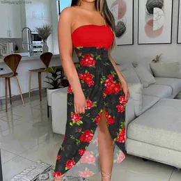 Basic Casual Dresses Sexy Off Shoulder Dress Women Floral Print Casual Midi Dress Summer Irregular Beach Party Club Outfits Bag Hip Dresses 2023 T231026