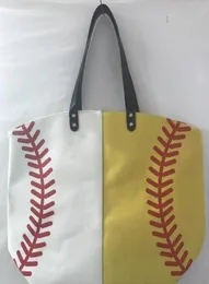 2021 Canvas Outdoor Beach Sport Half Baseball Half Softball Baseball Tote Football Bags Bags Girl Volleyball Tows Storage Bag8092276