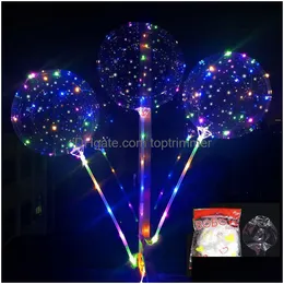 Balloon Party Decor Led Bobo Dont Need Stretch With 70Cm Stick String Light Christmas Halloween Birthday Drop Delivery Toys Gifts Nove Dh7Pb