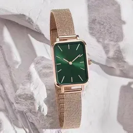 Kobiety Rose Gold Watches Green Classic Dial Quartz Fashion Casual Women Watch Montre Femme