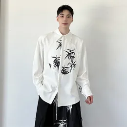 Men's Casual Shirts SYUHGFA Chinese Style Fashion Clothing Contrast Color Printing Tops Trend Versatile Loose Cardigan