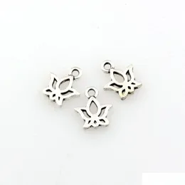 Charms 300pcs Lotus Flower 11x1m Anticzna biżuteria Sier, tworząc DIY ręcznie robione wyniki dostawy rzemiosła Komponenty Dhbzk