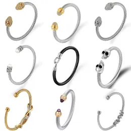 Designerin für Frauen Mann Dy Schädel Kopf Luxus Perlen Mode vielseitige Twist Dy vergoldete Armbänder Freunden Engagement Party Schmuckgeschenke