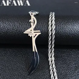Pendant Necklaces Arabic Sword Stainless Steel Islamic Muslim Zulfiqar Imam Ali Swords for Men Islam Accessories Gift Jewelry N2656S01