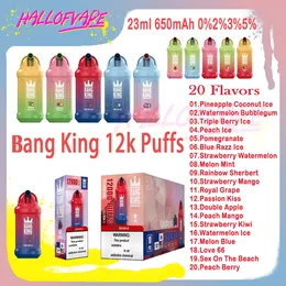 Original Bang King 12000 Puff E-Zigaretten 23 ml vorgefülltPod Mesh Coil 0 % 2 % 3 % 5 % Level 650 mAh wiederaufladbar Bettery Einweg-Vape-Pen-Puffs 12k