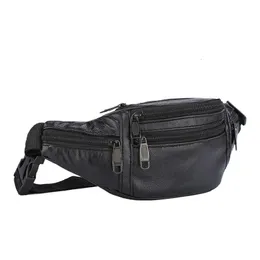 Midjepåsar läder män midja bröstväska tunn utomhussport taktisk pauch man liten löpande fanny pack crossbody bröst pengarna bälte väskor 231026