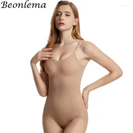 Shapers femininos beonlema shapewear mulher cintura shaper sem costura feminino roupa interior removível sutiã macio barriga plana reduzindo bodysuit