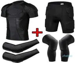 Compressão acolchoada camisa futebol rugby basquete equipamento de proteção peito costela guardas goleiro proteção shorts goleiro joelheiras elb7807431