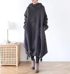 Winter Coat Original Design Hoodie Dress Loose Plus Size Women's Oversize Version Hooded Collar Slit Cape Dress