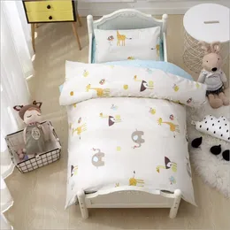 Bedding Sets 3Pcs 100% Cotton Crib Bed Linen Kit Cartoon Baby Set Includes Pillowcase Sheet Duvet Cover Without Filler 231026