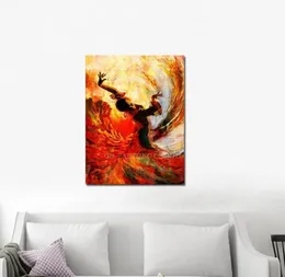 Top Artist Handmade High Quality Abstract Spanish Dancer Oil Painting on Canvas Dancing Flamenco Art Picture5668191