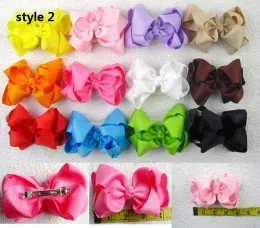 Baby Girl Solid double Ribbon Hair Bows clips 196 colors baby Hairband Two Layer Hairbow girl Hair headband Sticks ZZ