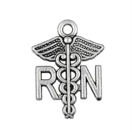 Caduceus RN Charm Registrerad sjuksköterska Pendant Medical Armband Findings 20pcs205p