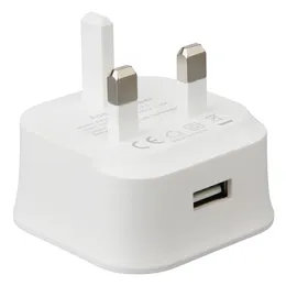 Carregador USB portátil de 3 pinos Plugue do Reino Unido Adaptador de energia doméstica de parede com 1 porta de carregamento para Samsung Android Phone Tablet