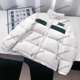 Xinxinbuy Men Designer Coat Jacket Paris Wabbing Label Patch Down Long Sleeves Women Black White M-2XL