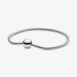 Nya stunder 925 Sterling Silver Classic Sleek Snake Chain Armband Fit Autentic European Dangle Charm för kvinnor Fashion DIY Jewel3043