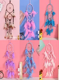 Lã colorida Dream Catcher Wind Chime Net Mobiliário Doméstico Interior Nova Tendência Pingente Ornamento Pendurado Na Parede Pena 10 5xr M28430728