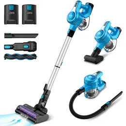 INSE Cordless Vacuum Cleaner with 2 Battery Up to 90Mins Runtime, 10-in-1 28KPa 300W Brushless Stick Vacuum, Lightweight Vacuum for Carpet Hard Floor ---S6P Pro Blue