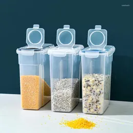 Storage Bottles Transparent Plastic Food Containers Rice Dispenser Bucket Cereals Boxes Jars For Bulk Kitchen 2.5 L 4L
