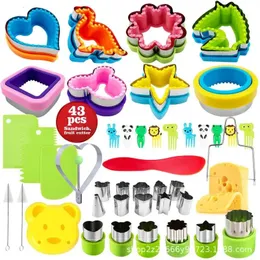 Baking Moulds 43Pcs Fruit Cutters For Children Kids Food Cookie Sand Mold Maker With Shapes Vegetable Bread Mould Set Kitchen Bento Tools 231026