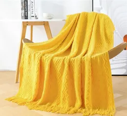 Welle Muster Nordic Sofa Decke Gestrickte Handtuch Bett Flagge Werfen Klimaanlage Decke Werfen Nickerchen Casual Bettdecke Weichen Schal6496317