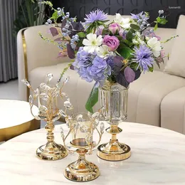 Candle Holders Transparent Crystal Holder Flower Luxury Home Decor Candlestick Wedding Incense Hogar Decoraciones Centerpieces CY50CS