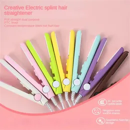 Hair Straighteners Mini Straightener Clipboard Small Power Plug Curling Straight Girls Air Bangs Portable Tools 231025