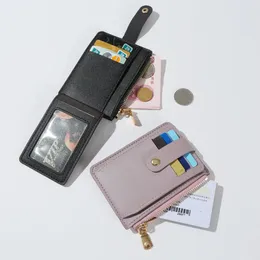 ウォレット1PC PU COIN HASP PURSES ZIPPERクレジットIDカードホルダー多機能折りたたみ折りたたみ袋ライセンス写真ポーチ女性