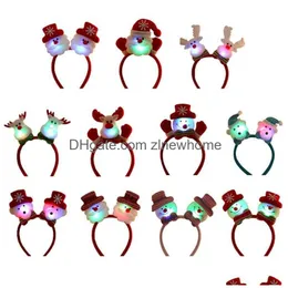 Christmas Decorations Santa Antlers Headwear Girls Women Glitter Hair Accessories Year Xmas Novel Party Favors Supply Kids Gift Drop D Dhr3G