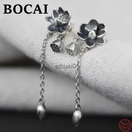 Stud Bocai S925 Sterling Silverörhängen för kvinnor New Fashion Classic Thai Personality Flower Tassel Pure Argentum Ear Studs YQ231026