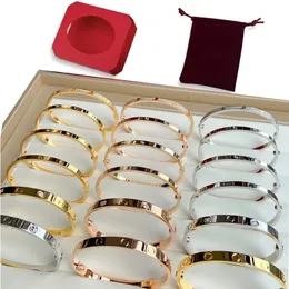 Designer Viti Bracciali Luxurys Gioielli di marca braccialetti Placcati in oro 18 carati Acciaio al titanio Diamanti per donna Uomo Argento Bracciali classici braccialetti regalo set 1