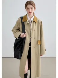 Trench da donna MOLAN Giacca a vento da donna elegante Colletto patchwork Streetwear Cappotto da giacca stile vintage inglese Capispalla casual femminile