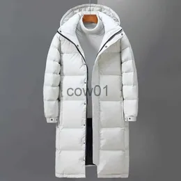 Piumini da uomo da uomo invernali lunghi piumini d'anatra con cappuccio piumini casual di alta qualità maschile outdoor antivento caldo giacche invernali abbigliamento uomo J231026