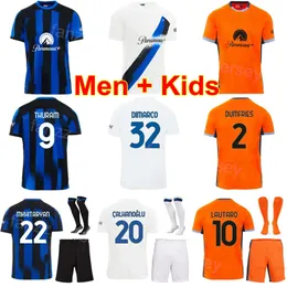 2023-24 Man Kids Club Soccer Inter Soccer Milan Jerseys Set 9 Marcus Thuram 1 Yann Sommer 10 Lautaro Martinez 20 Hakan Calhanoglu 2 Denzel Dumfries Football Zestawy guomi