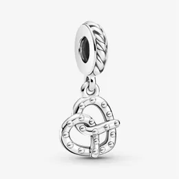 100 ٪ 925 Sterling Silver Cute Pretzel Dangle Charm Fit Original European Charms Bracelet Fashion Wedding Jewelry Associory2659